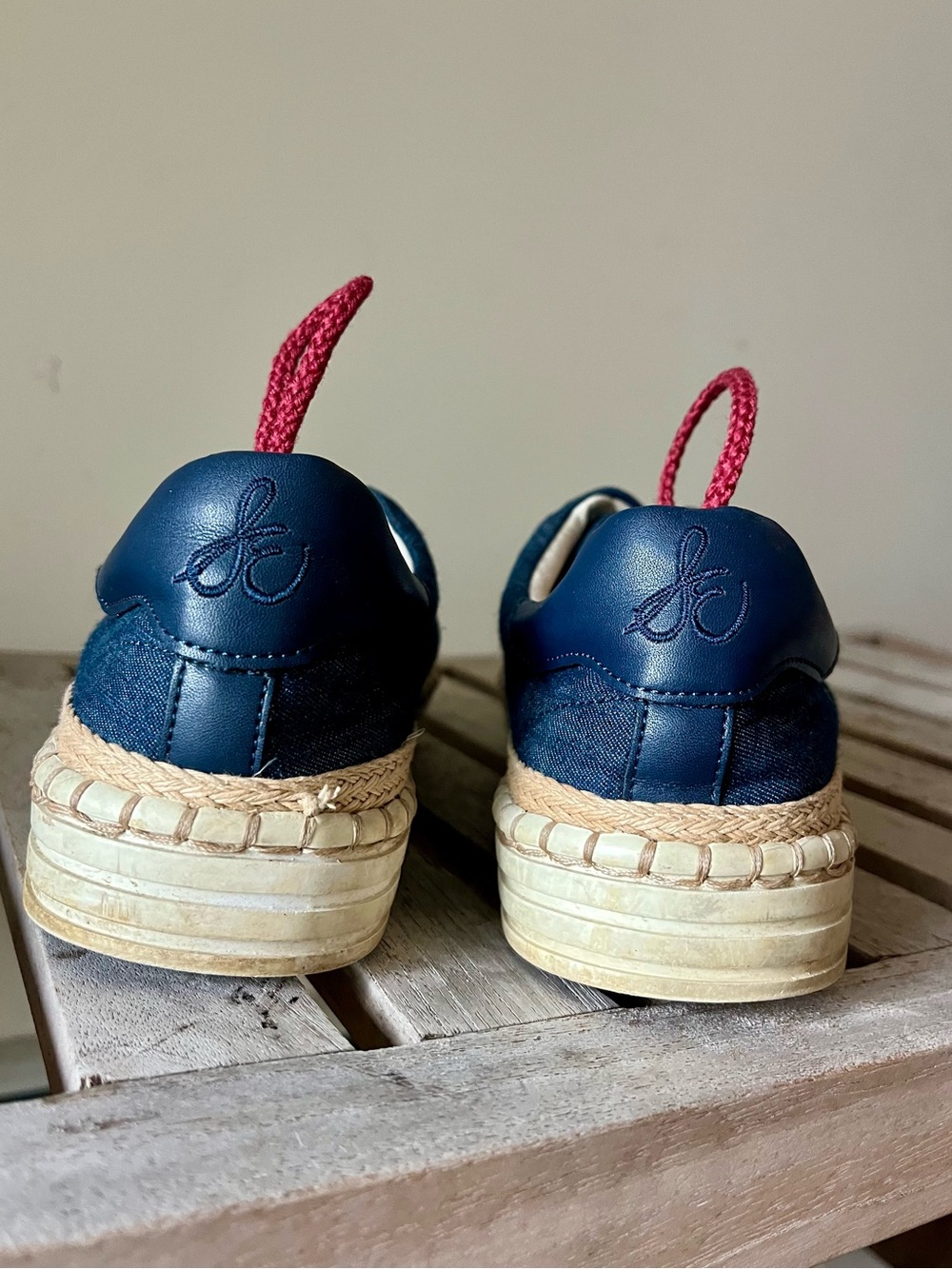 Sam Edelman Kavi Platform Espadrille Sneakers Denim Blue 8.5 Rope Sole - Picture 6 of 16